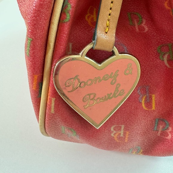 Dooney & Bourke Y2K Small Buckle Satchel Monogram Leather Bag Satchel Rainbow - Picture 6 of 14